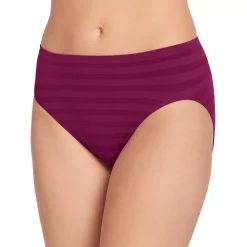 Women's Jockey® Comfies Matte & Shine Seamless Hi-Cut Panty 1306 -Adidas shop 1730434 Burgundy Rose