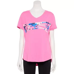 Women's Tek Gear® Essential Short Sleeve Graphic Tee -Adidas shop 2631893 Pink Dye Graphic