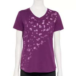 Women's Tek Gear® Essential Short Sleeve Graphic Tee -Adidas shop 2631893 Purple Dots