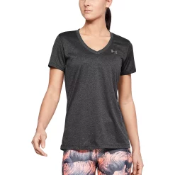 Women's Under Armour Tech™ Twist V-Neck Tee -Adidas shop 2633463 Carbon Heather