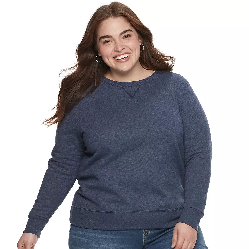 Plus Size Just My Size Fleece Crew Sweatshirt 7 Plus Size Just My Size Fleece Crew Sweatshirt - Image 5