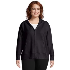 Plus Size Just My Size Zip-Up Fleece Jacket -Adidas shop 2659571 Ebony