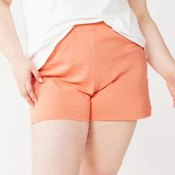 Juniors' Plus Size Soffe Curves Classic Shorts -Adidas shop 2970681 Muted Coral Heather