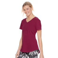 Women's Tek Gear® Essential Short Sleeve Tee -Adidas shop 3090387 Cherry Fusion