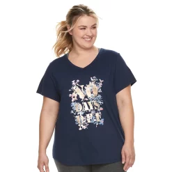 Plus Size Tek Gear® Essential Short Sleeve V-Neck Tee -Adidas shop 3112953 No Days Off Navy