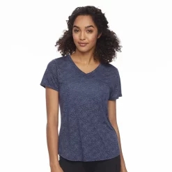 Petite Tek Gear® Moisture-Wicking V-Neck Tee -Adidas shop 3220626 Navy Romance