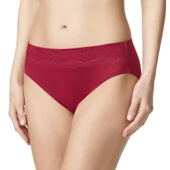 Warner's No Pinching No Problems® Dig-Free Comfort Waist with Lace Hi-Cut RT7401P -Adidas shop 3358334 Classic Red