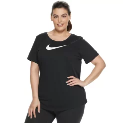 Plus Size Nike Dri-FIT Training Swoosh Logo Tee -Adidas shop 3794271 Black
