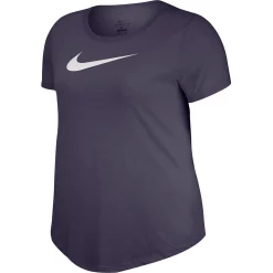 Plus Size Nike Dri-FIT Training Swoosh Logo Tee -Adidas shop 3794271 Dark Raisin Violet