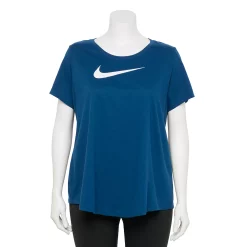 Plus Size Nike Dri-FIT Training Swoosh Logo Tee -Adidas shop 3794271 New Valerian Blue