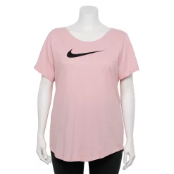 Plus Size Nike Dri-FIT Training Swoosh Logo Tee -Adidas shop 3794271 Pink Glaze Violet