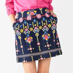 Women's Croft & Barrow® Easy Pull-On Skort -Adidas shop 3947868 Navy Floral