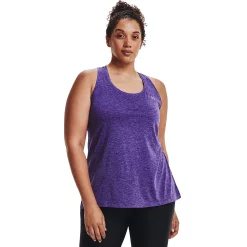 Plus Size Under Armour Tech Twist Tank Top -Adidas shop 3974799 Purple Zest
