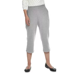 Women's Croft & Barrow® Easy Pull-On Knit Capri Pants -Adidas shop 3982181 Heather Gray