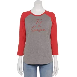 Women's Sonoma Goods For Life® Baseball Tee -Adidas shop 4008826 Tis The Season Grey