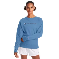 Women's Champion® Powerblend Fleece Boyfriend Sweatshirt -Adidas shop 4010308 Team Light Blue
