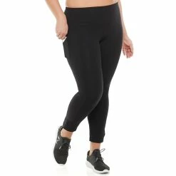 Plus Size Tek Gear® Pocket High-Waisted 7/8 Leggings -Adidas shop 4219703 Black