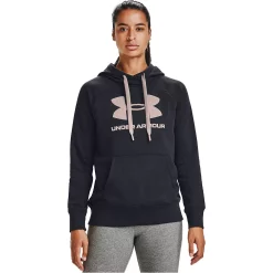 Women's Under Armour Rival Fleece Logo Hoodie -Adidas shop 4246170 Black Rose