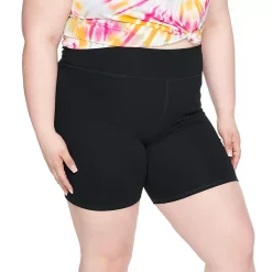 Juniors' Plus Size SO® Lounge High Waist Side Piece Bike Shorts -Adidas shop 4252693 Black