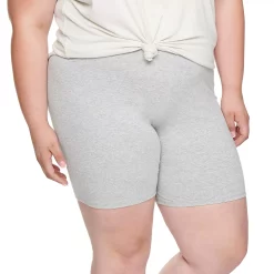 Juniors' Plus Size SO® Lounge High Waist Side Piece Bike Shorts -Adidas shop 4252693 Gray Fox