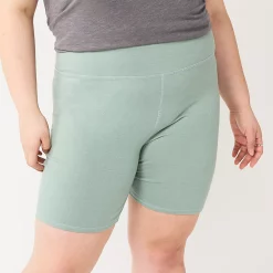 Juniors' Plus Size SO® Lounge High Waist Side Piece Bike Shorts -Adidas shop 4252693 Unique Green