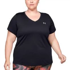 Plus Size Under Armour Tech V-Neck Tee 13 Plus Size Under Armour Tech V-Neck Tee -Adidas shop 4261934 Black