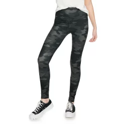 Juniors' SO® Sporty High Waisted Long Leggings -Adidas shop 4341243 Black Camo