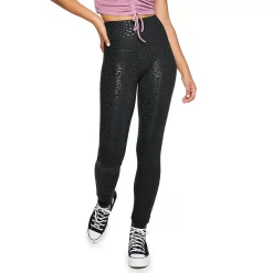 Juniors' SO® Sporty High Waisted Long Leggings -Adidas shop 4341243 Tonal Black Cheetah