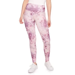 Juniors' SO® Sporty High Waisted Long Leggings -Adidas shop 4341243 Wine Tie Dye