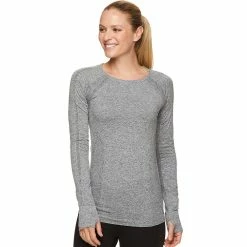 Women's Gaiam Warrior Seamless Scoopneck Tee -Adidas shop 4341349 Charcoal Heather