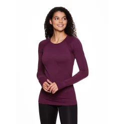 Women's Gaiam Warrior Seamless Scoopneck Tee -Adidas shop 4341349 Mauve Wine