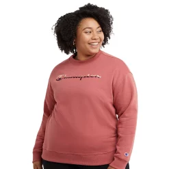 Plus Size Champion® Powerblend Graphic Fleece Sweatshirt -Adidas shop 4426790 Sandalwood Red