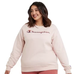 Plus Size Champion® Powerblend Graphic Fleece Sweatshirt -Adidas shop 4426790 Sheer Pale Pink