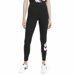 Women's Nike Sportswear Essential High-Waisted Leggings -Adidas shop 4509109 Black White
