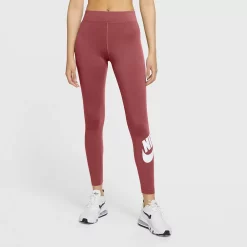 Women's Nike Sportswear Essential High-Waisted Leggings -Adidas shop 4509109 Canyon Rust White