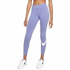 Women's Nike Sportswear Essential Swoosh Midrise Leggings -Adidas shop 4509115 Light Thistle