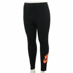 Plus Size Nike Sportswear Essential High-Waisted Leggings -Adidas shop 4509275 Black Bright Mango