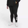 Plus Size Nike Sportswear Essential High-Waisted Leggings -Adidas shop 4509275 Black White