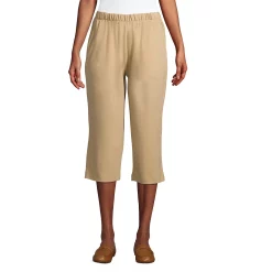 Petite Lands' End Sport High Waist Pull-On Capri Pants -Adidas shop 4529224 Beige