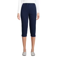 Petite Lands' End Sport High Waist Pull-On Capri Pants -Adidas shop 4529224 Dark Indigo
