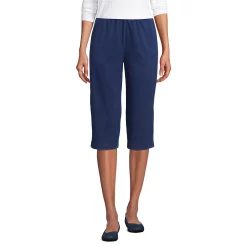 Petite Lands' End Sport High Waist Pull-On Capri Pants -Adidas shop 4529224 Medium Indigo