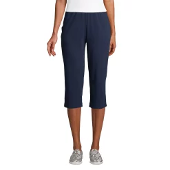 Petite Lands' End Sport High Waist Pull-On Capri Pants -Adidas shop 4529224 Radiant Navy
