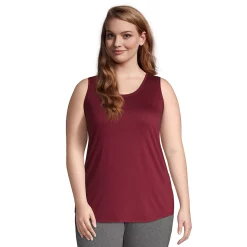 Plus Size Lands' End Scoopneck Tunic Tank -Adidas shop 4532958 Rich Burgundy