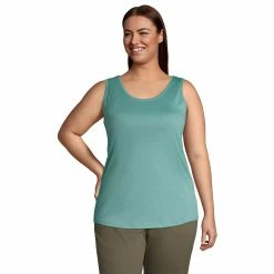 Plus Size Lands' End Scoopneck Tunic Tank -Adidas shop 4532958 Teal Shadow