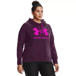 Plus Size Under Armour Rival Fleece Logo Hoodie -Adidas shop 4549575 Polaris Purple