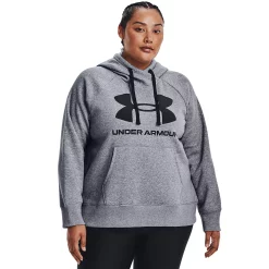 Plus Size Under Armour Rival Fleece Logo Hoodie -Adidas shop 4549575 Steel Medium Heather