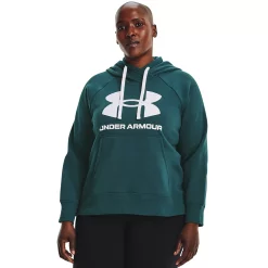 Plus Size Under Armour Rival Fleece Logo Hoodie -Adidas shop 4549575 Tourmaline Teal