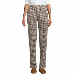 Women's Lands' End Sport High-Rise Jacquard Pull-On Pants -Adidas shop 4555527 Coffee Houndstooth