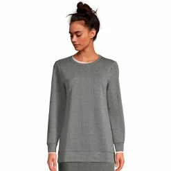 Women's Lands' End Sport Knit Sweatshirt Tunic -Adidas shop 4571799 Camo Gray Herringbone