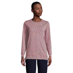 Women's Lands' End Sport Knit Sweatshirt Tunic -Adidas shop 4571799 Rich Red Houndstooth